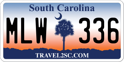 SC license plate MLW336