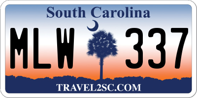 SC license plate MLW337