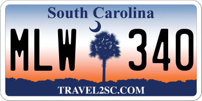 SC license plate MLW340