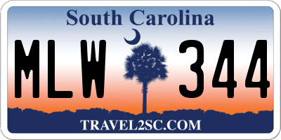 SC license plate MLW344