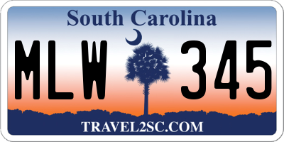 SC license plate MLW345