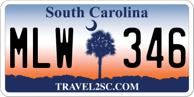 SC license plate MLW346