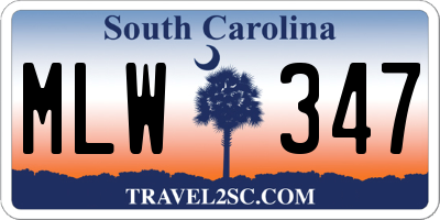 SC license plate MLW347