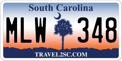 SC license plate MLW348