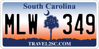 SC license plate MLW349