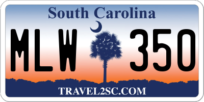 SC license plate MLW350