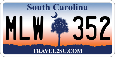 SC license plate MLW352