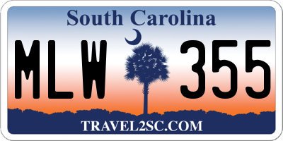 SC license plate MLW355