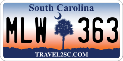 SC license plate MLW363