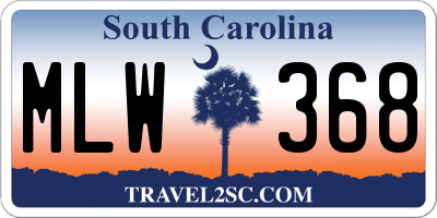 SC license plate MLW368