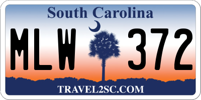 SC license plate MLW372