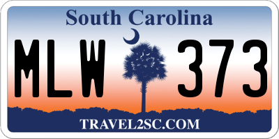SC license plate MLW373