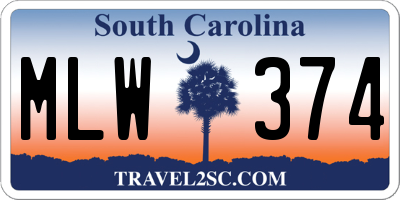 SC license plate MLW374