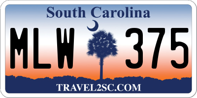 SC license plate MLW375
