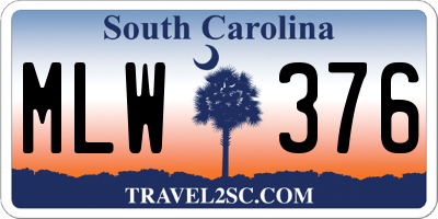 SC license plate MLW376