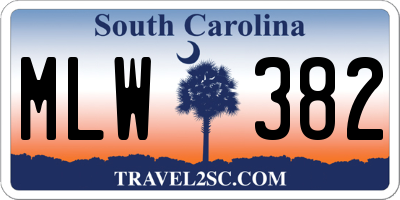 SC license plate MLW382