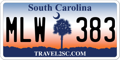 SC license plate MLW383