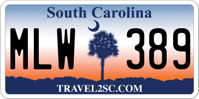 SC license plate MLW389
