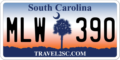 SC license plate MLW390