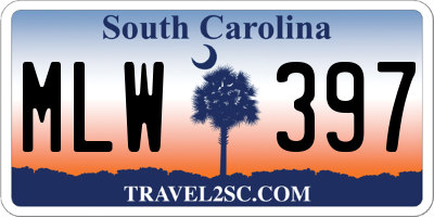 SC license plate MLW397
