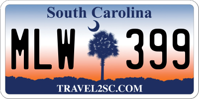 SC license plate MLW399