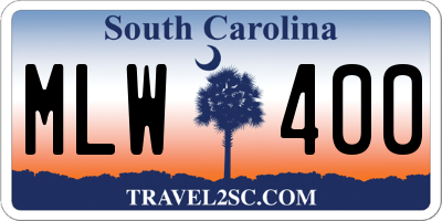 SC license plate MLW400