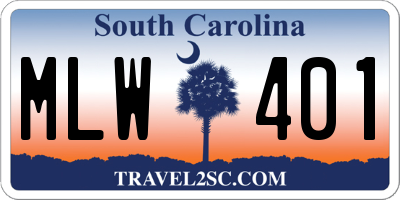 SC license plate MLW401