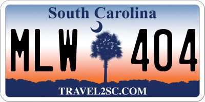 SC license plate MLW404