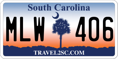 SC license plate MLW406