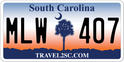 SC license plate MLW407