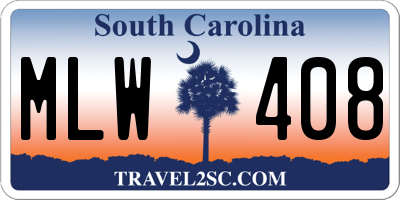 SC license plate MLW408