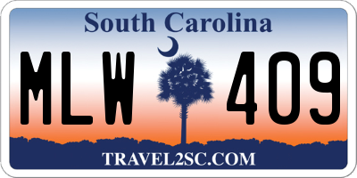 SC license plate MLW409