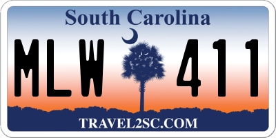 SC license plate MLW411