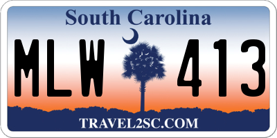 SC license plate MLW413