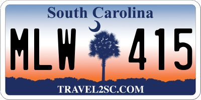 SC license plate MLW415