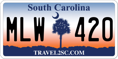 SC license plate MLW420