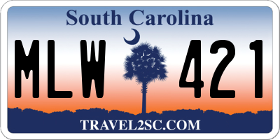 SC license plate MLW421