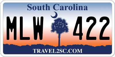 SC license plate MLW422