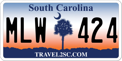 SC license plate MLW424
