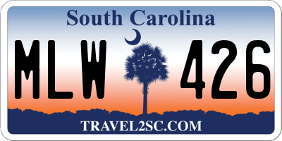 SC license plate MLW426