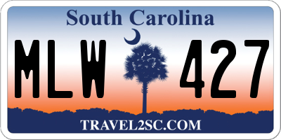 SC license plate MLW427