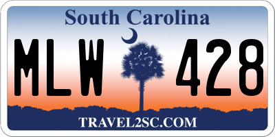 SC license plate MLW428