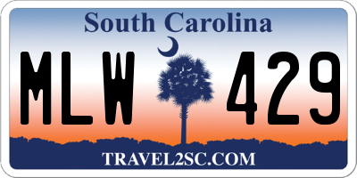 SC license plate MLW429