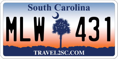 SC license plate MLW431