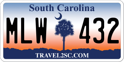 SC license plate MLW432