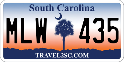 SC license plate MLW435