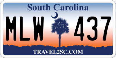 SC license plate MLW437