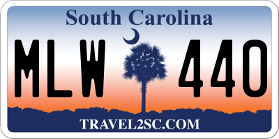 SC license plate MLW440