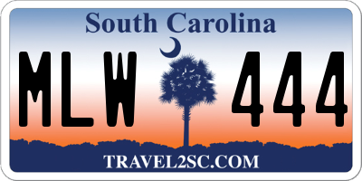 SC license plate MLW444