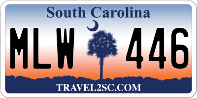 SC license plate MLW446
